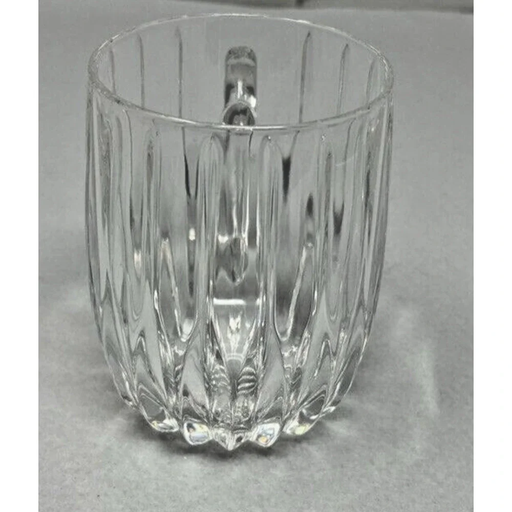 Mikasa Park Lane Crystal Mug Cup Vertical Cut Lines 4 3/8in W Germany‎ Discontin